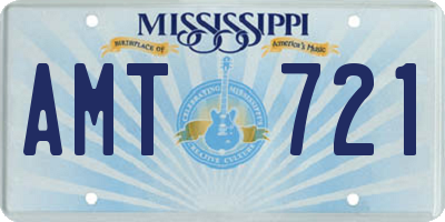 MS license plate AMT721