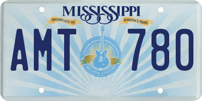 MS license plate AMT780
