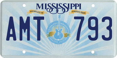 MS license plate AMT793