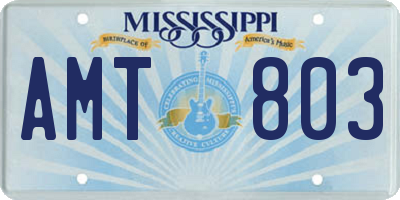MS license plate AMT803