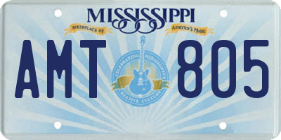 MS license plate AMT805