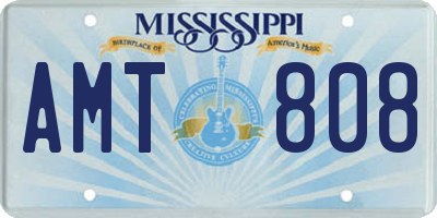 MS license plate AMT808