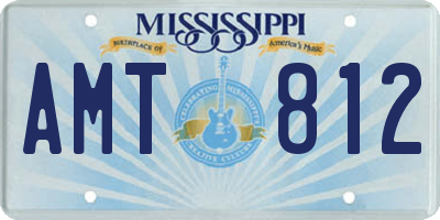 MS license plate AMT812
