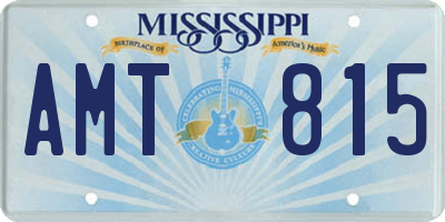 MS license plate AMT815