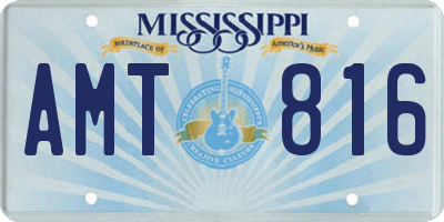 MS license plate AMT816