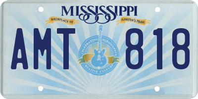 MS license plate AMT818