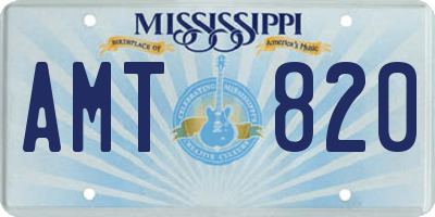 MS license plate AMT820