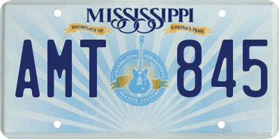 MS license plate AMT845