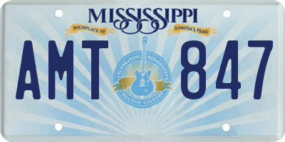 MS license plate AMT847