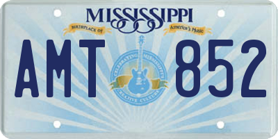 MS license plate AMT852