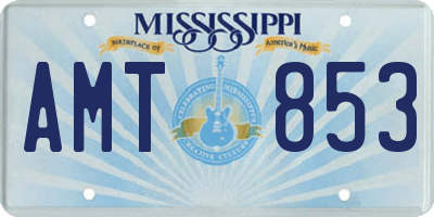 MS license plate AMT853