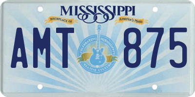 MS license plate AMT875