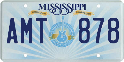 MS license plate AMT878