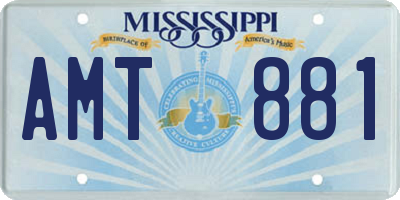 MS license plate AMT881