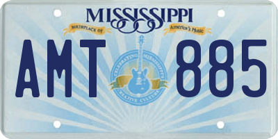MS license plate AMT885