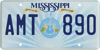 MS license plate AMT890
