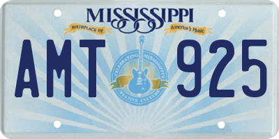MS license plate AMT925