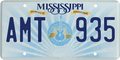 MS license plate AMT935