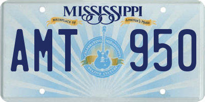 MS license plate AMT950