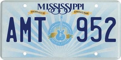 MS license plate AMT952