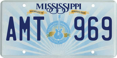 MS license plate AMT969