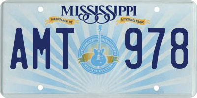 MS license plate AMT978
