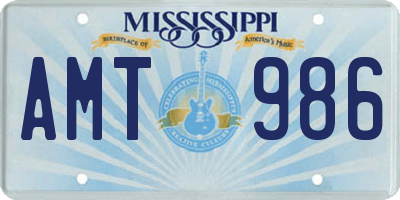 MS license plate AMT986