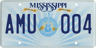 MS license plate AMU004