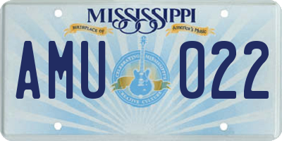 MS license plate AMU022