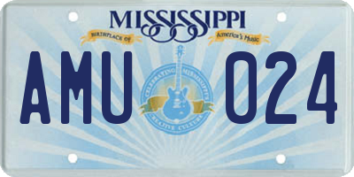 MS license plate AMU024