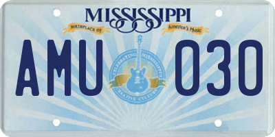 MS license plate AMU030