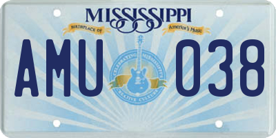 MS license plate AMU038
