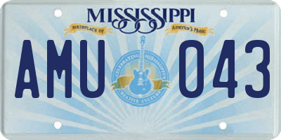 MS license plate AMU043