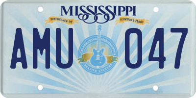 MS license plate AMU047