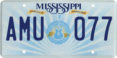 MS license plate AMU077
