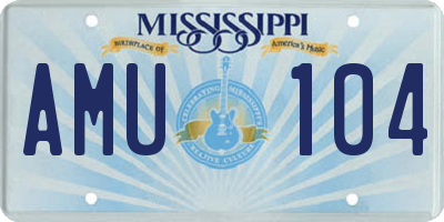 MS license plate AMU104