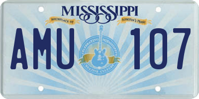 MS license plate AMU107