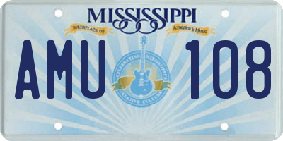 MS license plate AMU108