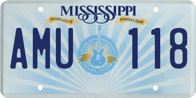MS license plate AMU118