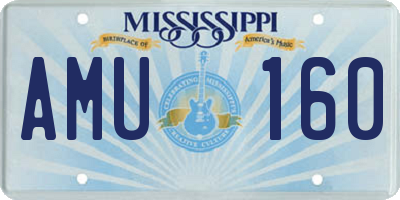 MS license plate AMU160