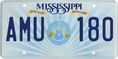 MS license plate AMU180