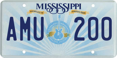 MS license plate AMU200