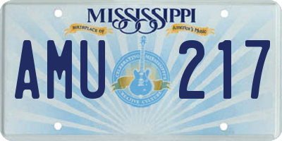 MS license plate AMU217