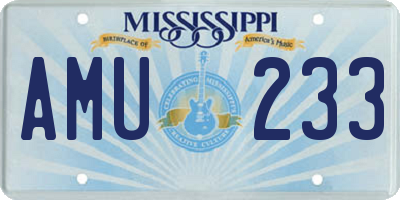 MS license plate AMU233