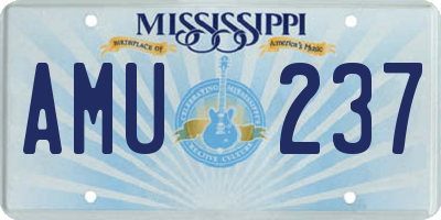 MS license plate AMU237