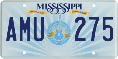MS license plate AMU275