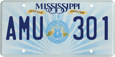 MS license plate AMU301