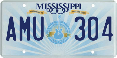 MS license plate AMU304