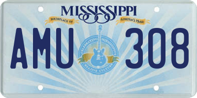 MS license plate AMU308