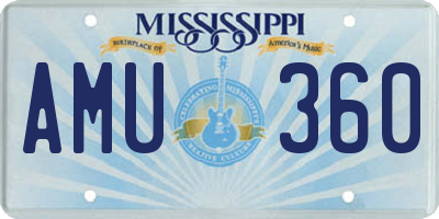 MS license plate AMU360